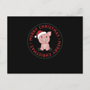 Pig Merry Christmas Animals Pigs Postcard
