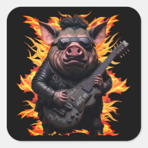 Pig Metal Guitar I Ham Rock And Roll Musician Hot 