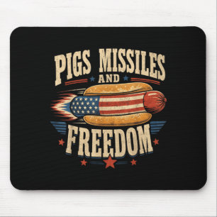 Pig missiles and freedom 4th of july patriotic mouse pad