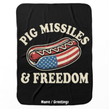 Pig Missiles and Freedom Vintage Patriotic Hot Dog