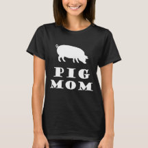 Pig Mum Loves Pigs White Silhouette
