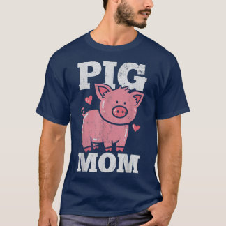 Pig Mum Mama Heart Cute  T-Shirt