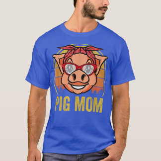Pig Mum Retro Vintage Sunglasses Cool Boar Pig Lov T-Shirt