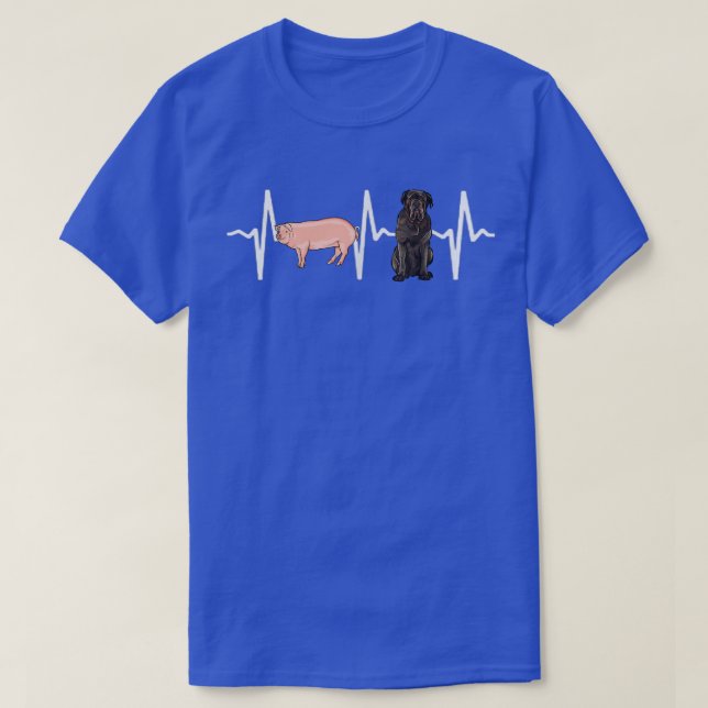 Pig Neapolitan Mastiff Heartbeat Dog Lover  T-Shirt (Design Front)