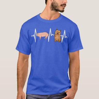 Pig Norwich Terrier Heartbeat Dog Lover T-Shirt