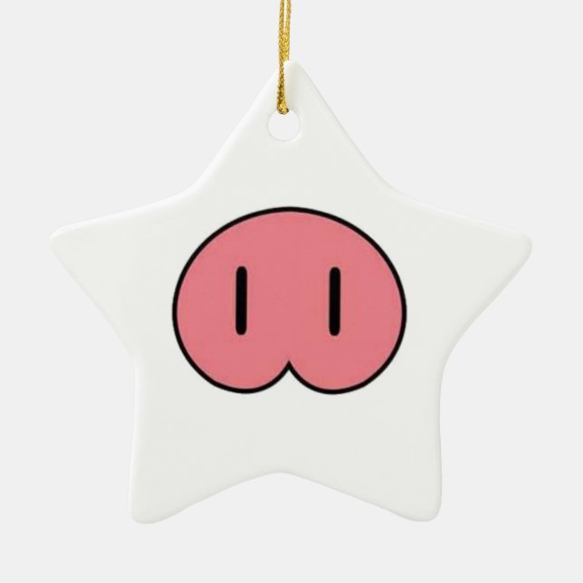 Pig Nose Ceramic Ornament (Front)