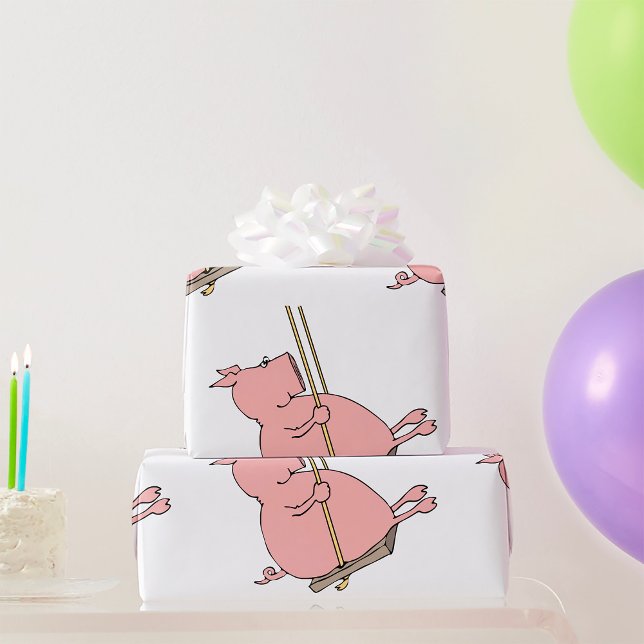 Pig On A Swing Wrapping Paper (Creator Uploaded)