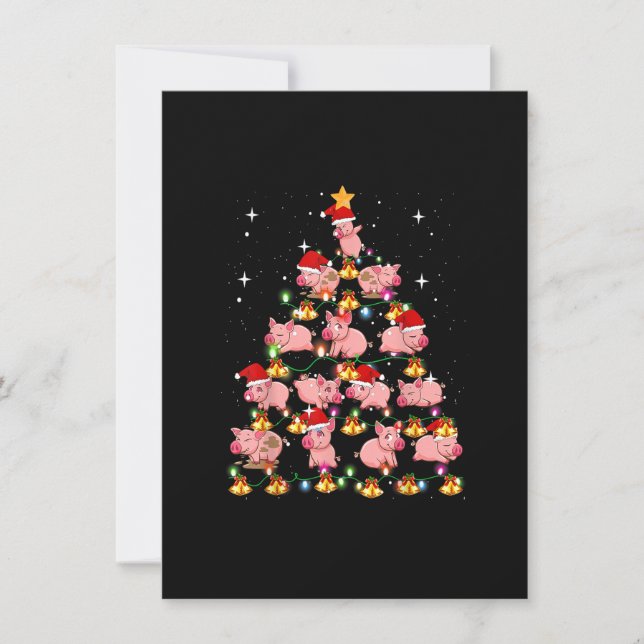 Pig Ornament Decoration Christmas Tree Merry Pigma Invitation (Front)