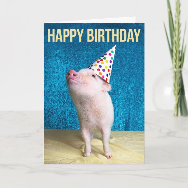 Pig Out Birthday Card (Front)