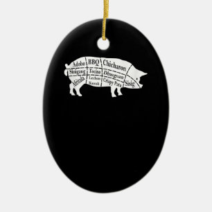 Pig Parts Food BBQ Pinoy Adobo Lovers Gift Ceramic Ornament