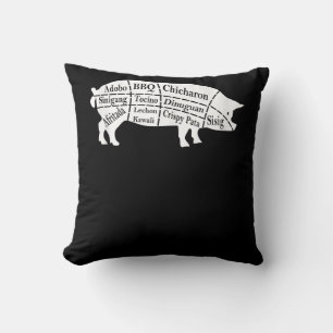 Pig Parts Food BBQ Pinoy Adobo Lovers Gift Cushion