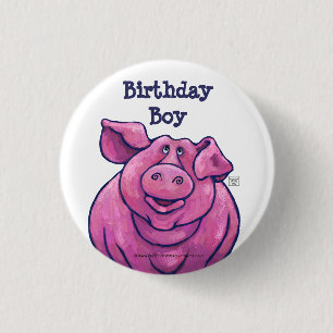 Pig Party Centre 3 Cm Round Badge