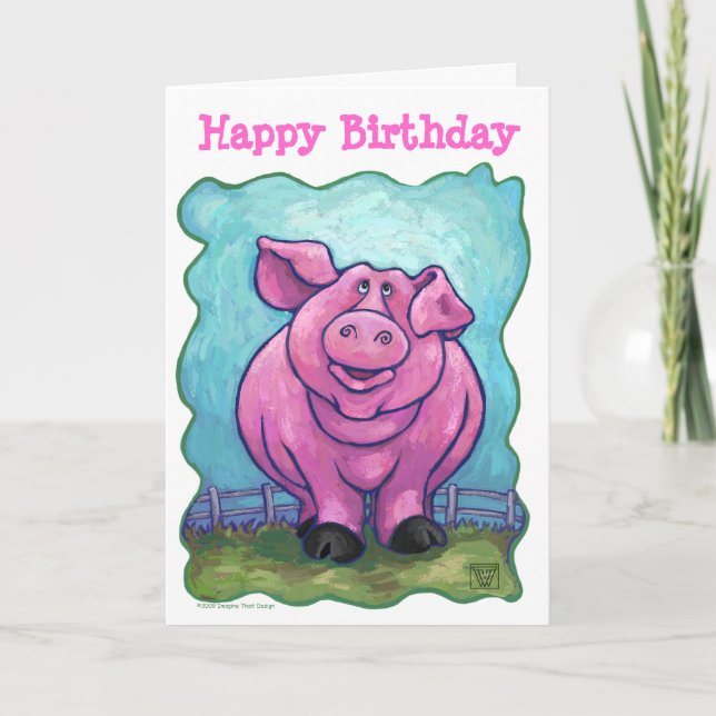 Pig Party Centre Card (Front)
