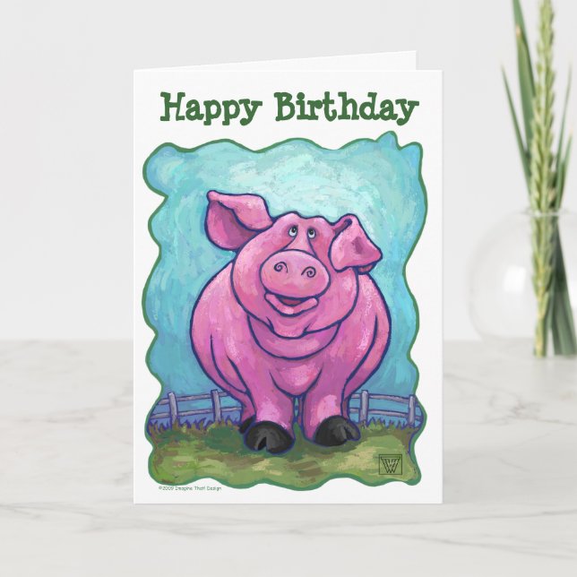 Pig Party Centre Card (Front)