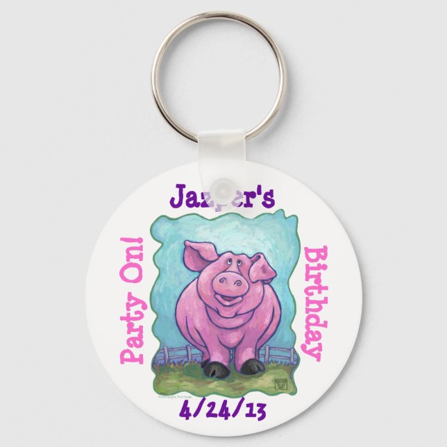Pig Party Centre Key Ring (Front)