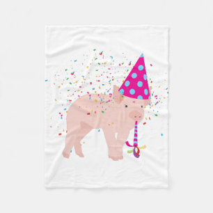 Pig Partying - Animals Having a Party Fleece Blanket