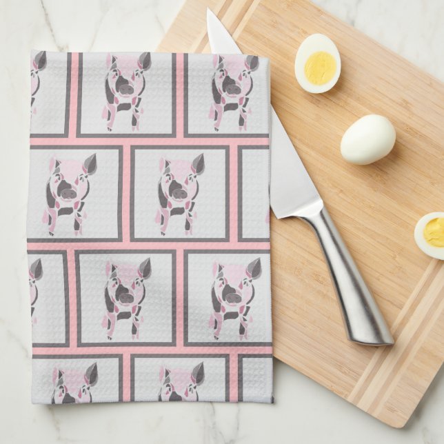 Pig Pattern Kitchen Towel (Quarter Fold)
