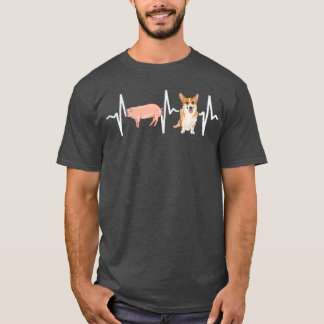 Pig Pembroke Welsh Corgi Heartbeat Dog Lover  T-Shirt