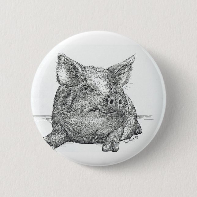 Pig Piglet 6 Cm Round Badge (Front)