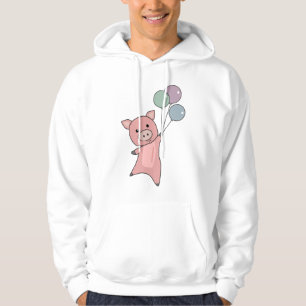 Pig Piglet Balloons Flies Cute Animals Hoodie