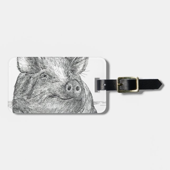 Pig Piglet Luggage Tag (Front Horizontal)