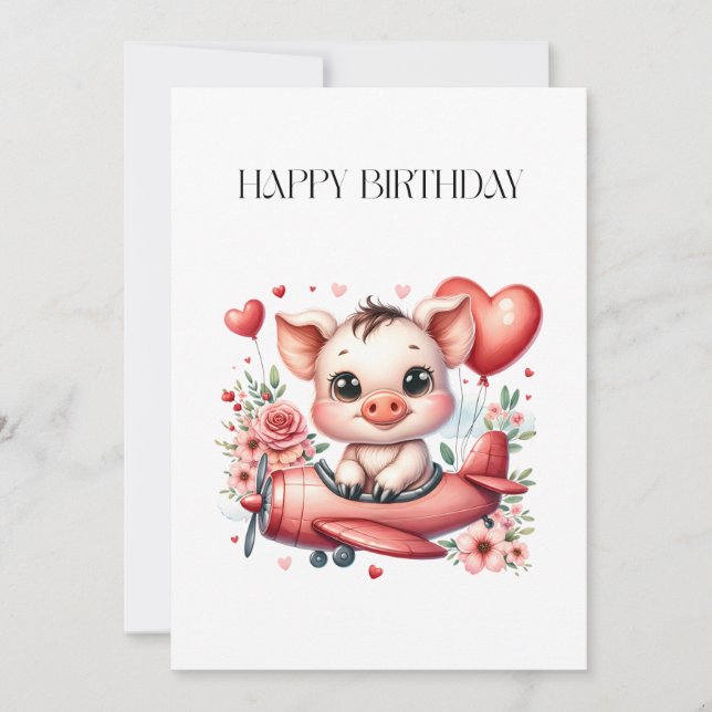 Pig Pilot Birthday (Front)