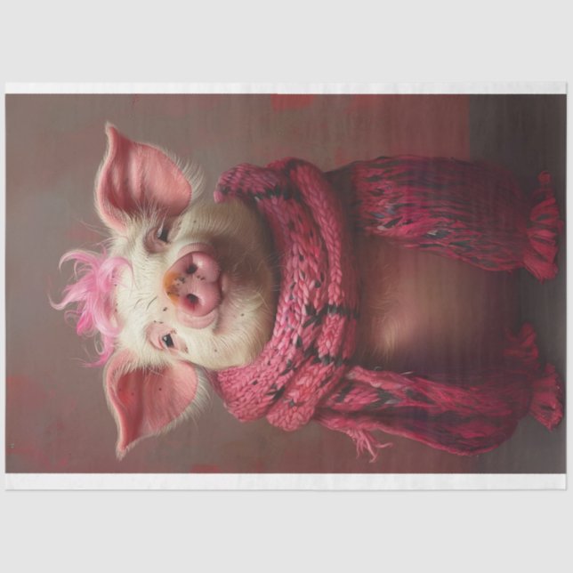 Pig Pink Hair Rosalina Ruffles Decoupage Tissue Paper (Front)