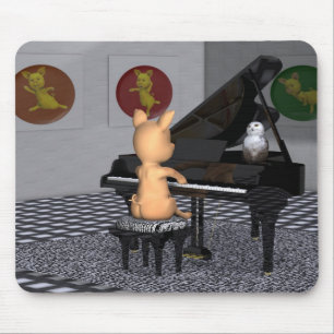 Pig Playing Grand Piano Mouse Pad