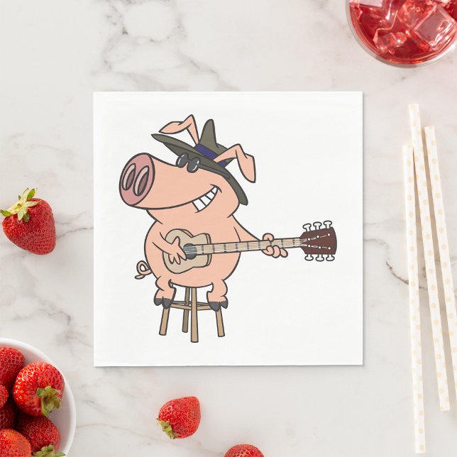 Pig Playing The Blues Napkin (Creator Uploaded)