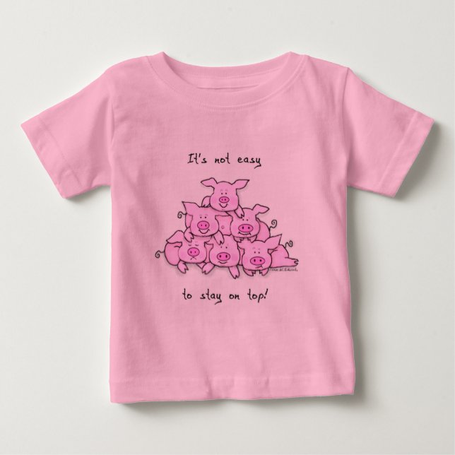 Pig Pyramid Baby / Kids Funny T-Shirt (Front)