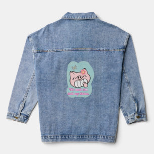 pig quote denim jacket