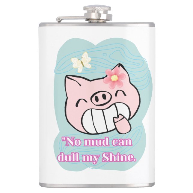 pig quote  hip flask (Front)
