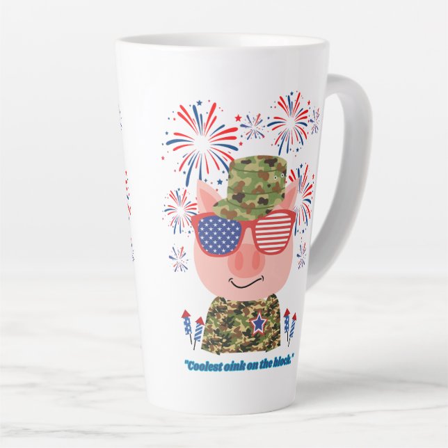 pig quote latte mug (Right Angle)