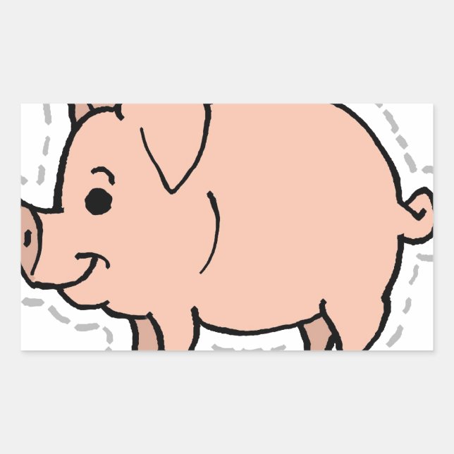 PIG RECTANGULAR STICKER (Front)