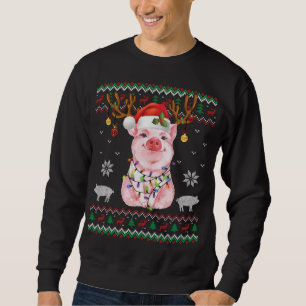 Pig Reindeer Santa Xmas Light Ugly Sweater Christm