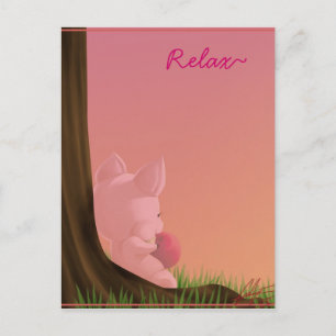 pig, Relax~ Postcard
