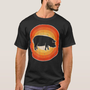 Pig Retro Vintage Style 60s 70s Farm Gifts Men Wom T-Shirt
