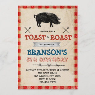 Pig roast and toast party invitation