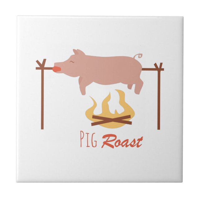 Pig Roast Ceramic Tile (Front)