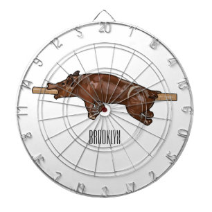 Pig roast / hog roast cartoon illustration dartboard