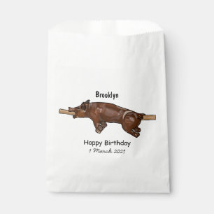 Pig roast / hog roast cartoon illustration favour bag