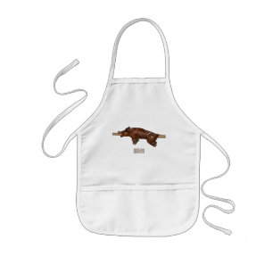 Pig roast / hog roast cartoon illustration kids apron
