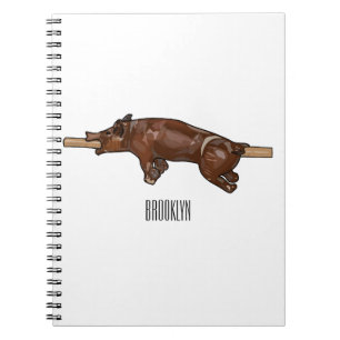 Pig roast / hog roast cartoon illustration notebook