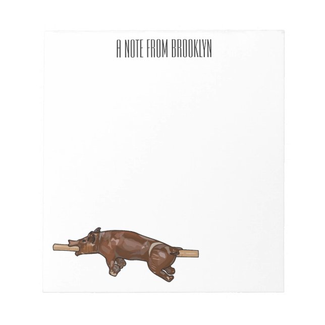 Pig roast / hog roast cartoon illustration notepad (Front)