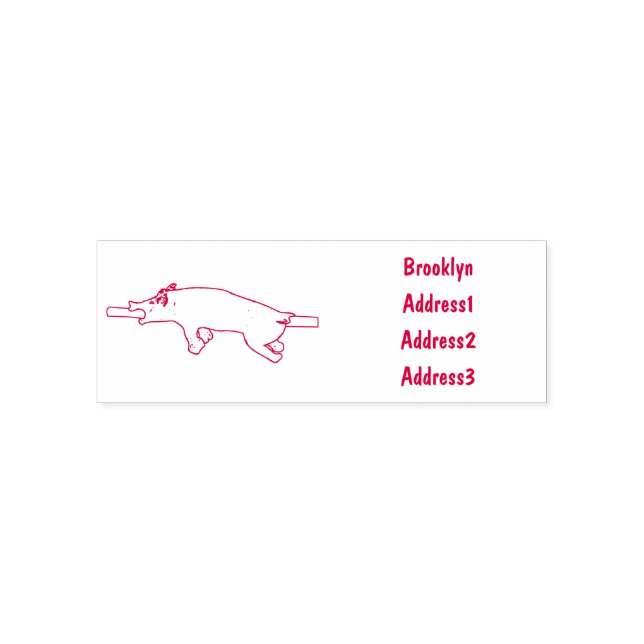 Pig roast / hog roast cartoon illustration self-inking stamp (Design)