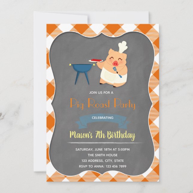 Pig roast party invitation (Front)