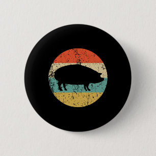 Pig Roast Retro Style Bbq Cookout  6 Cm Round Badge