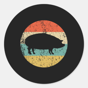 Pig Roast Retro Style Bbq Cookout  Classic Round Sticker