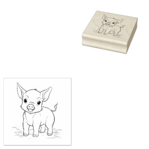 Pig Rubber Stamp