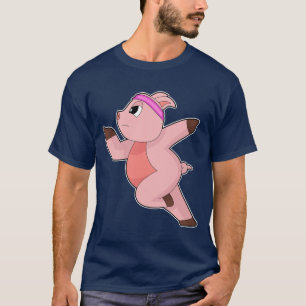 Pig Runner Running Sports T-Shirt